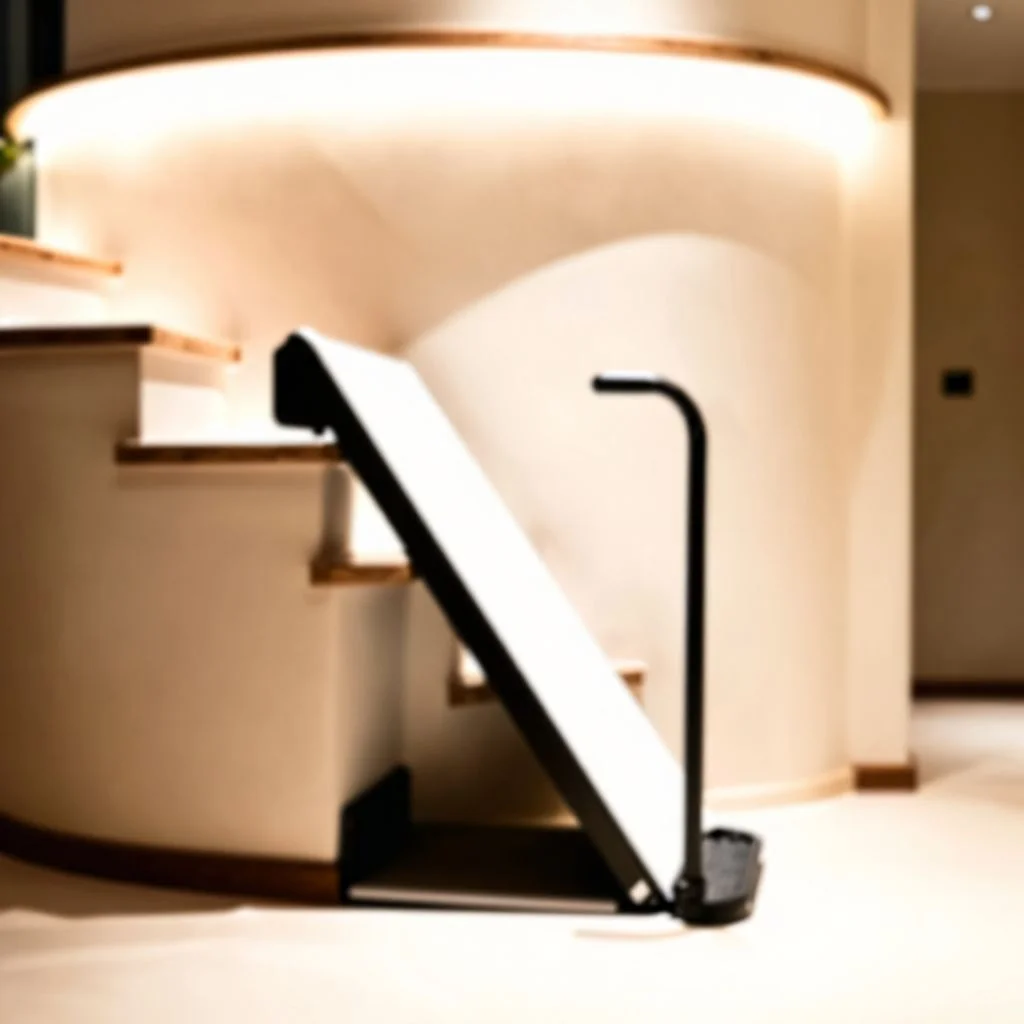 Plateforme élévatrice inclinée pour PMR : autonomie et sécurité assurées 1 Plateforme inclinée sur escalier tournant intérieur