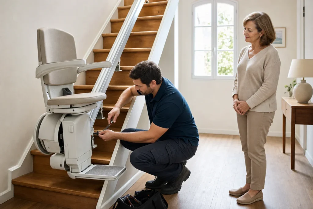 Installation fauteuil monte-escalier : les étapes qui évitent les mauvaises surprises